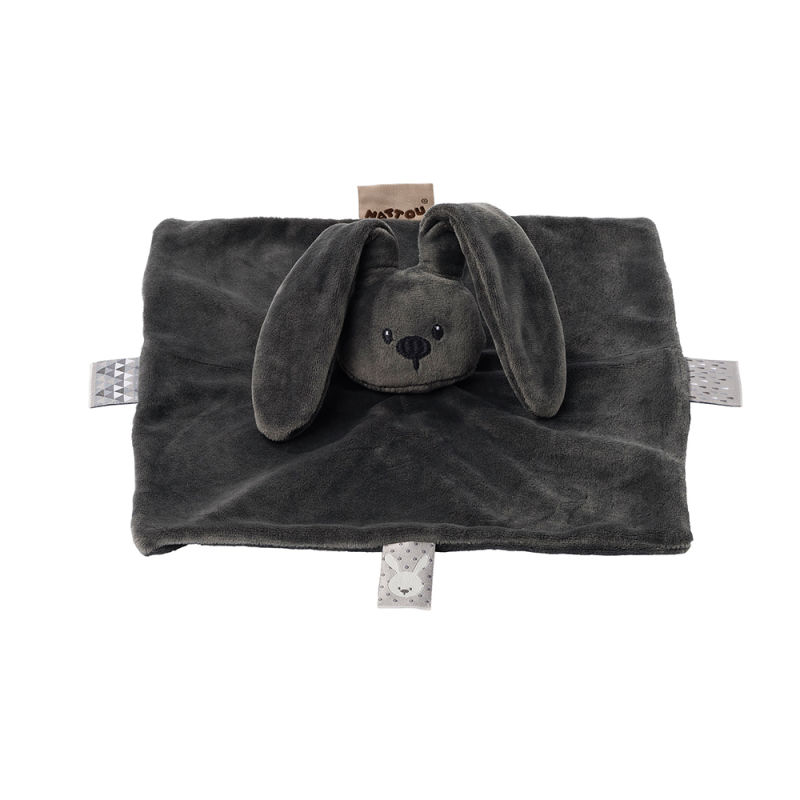  lapidou baby comforter rabbit dark grey 